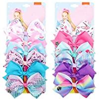 LABOTA 12Pcs JOJO Siwa Lazos para el Cabello- Unicornios Hair Bows Alligator Clips para niñas Unicornio Grosgrain Ribbon…